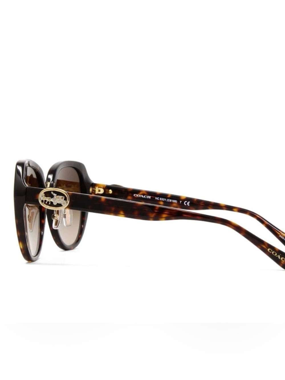 Coach Women's Sunglasses HC8331 512013 Dark Tortoise 55mm Brown Gradient Lens - Picture 4 of 10
